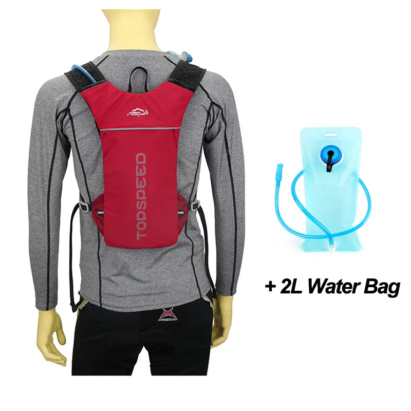 Red with water bag 5L Waterproof Bycicle Bag Cycling Hydration Backpack, Women Men MTB bicycle Sport Climbing Backpack Water Bag - Цвет: Red with water bag