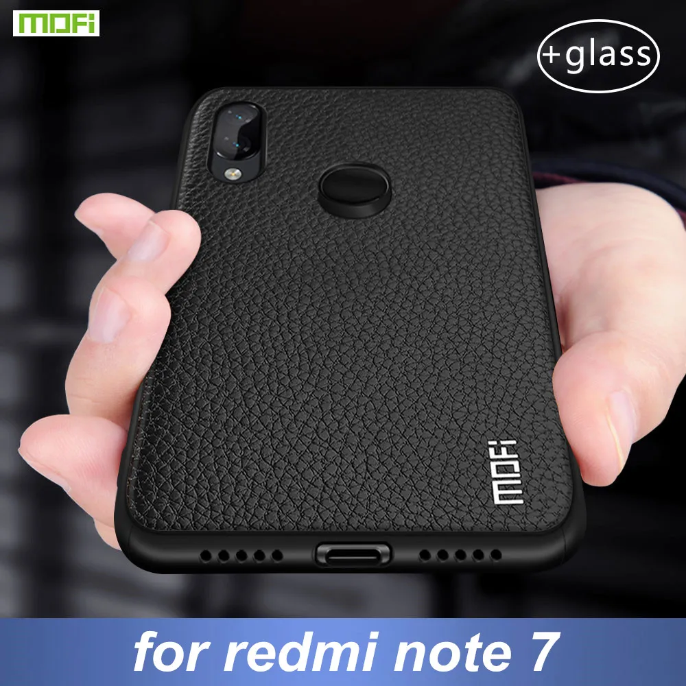 For Xiaomi Redmi Note 7 Case Cover For Redmi Note 7 Pro Case MOFi Silicone Shockproof Case Capas Original PU Leather Folio Coque