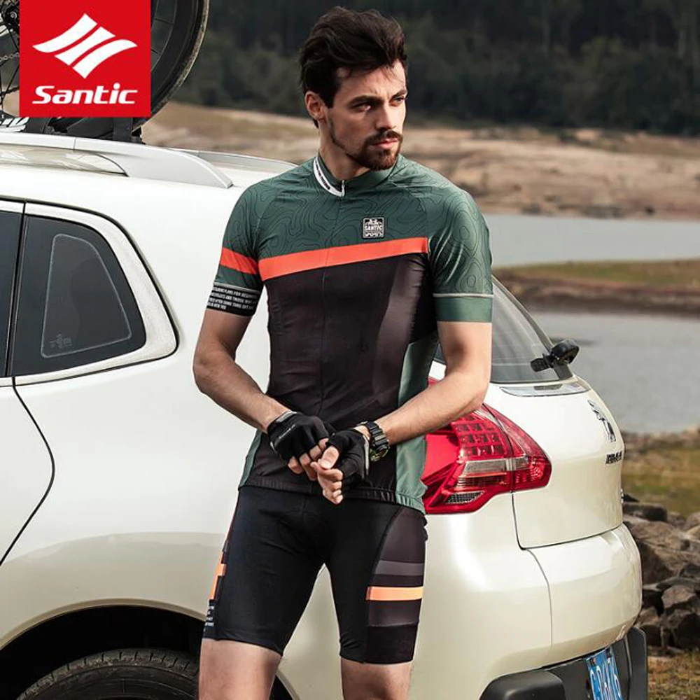 Cycling Clothing Wear Bike MTB Jerseys Cycling Sets Santic Men's Bicycle Jersey Set summer bicycling Maillot wear cycling kit