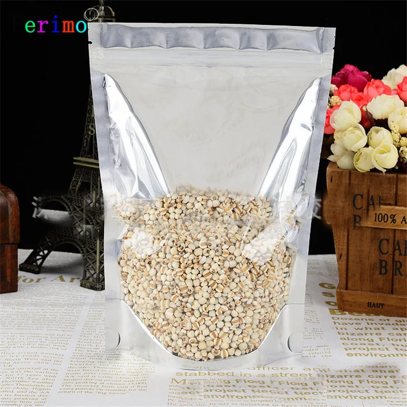 

Ferimo 100pcs Aluminized yin-yang self-supporting bag food sealed bag dried fruits, candies and cereals food self-sealing bags