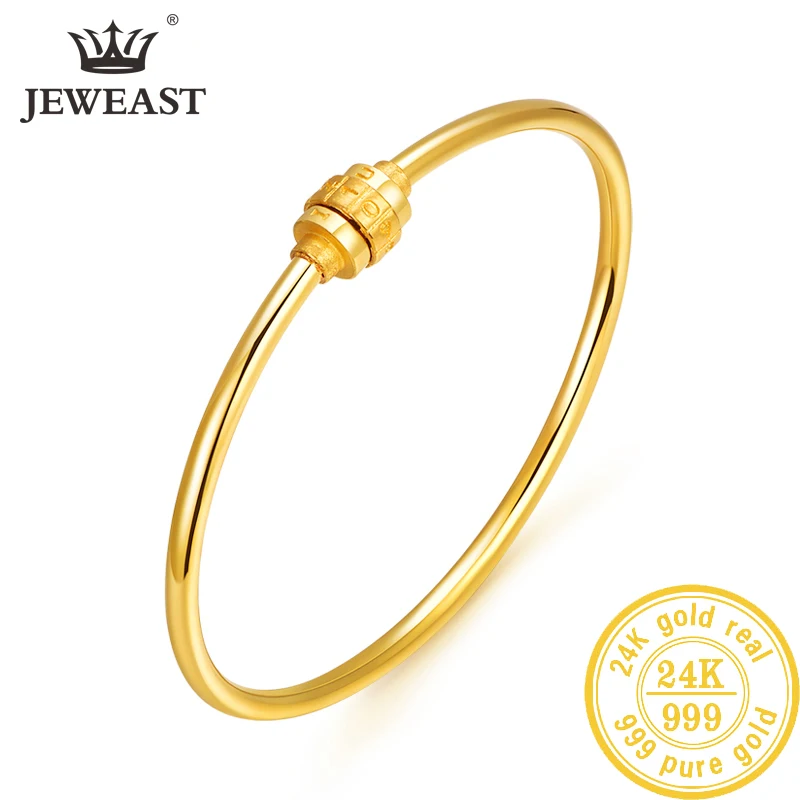HMSS 24K браслет из чистого золота Настоящее 999 цельный золотой браслет высококлассный красивый романтический, модный Классический ювелирный браслет Лидер продаж Новинка