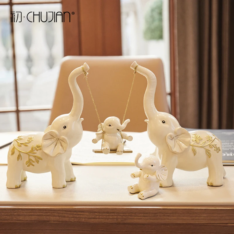 Свадебные подарки смолы качели слон любителей статуя home decor ремесел украшения