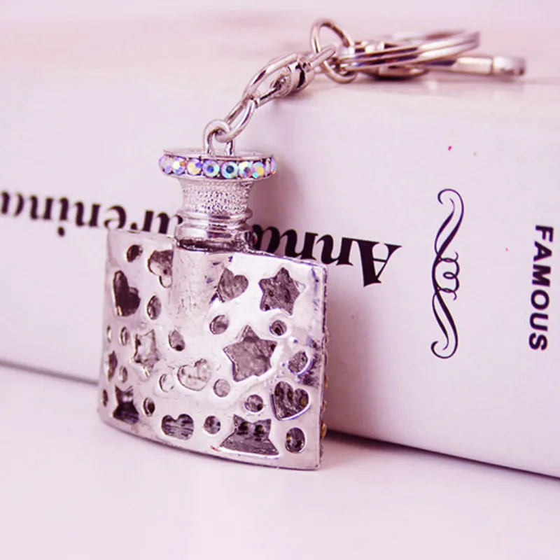 Брелок Стразы 2019 с кристаллами в виде флакона духов брелок подарок для девочек