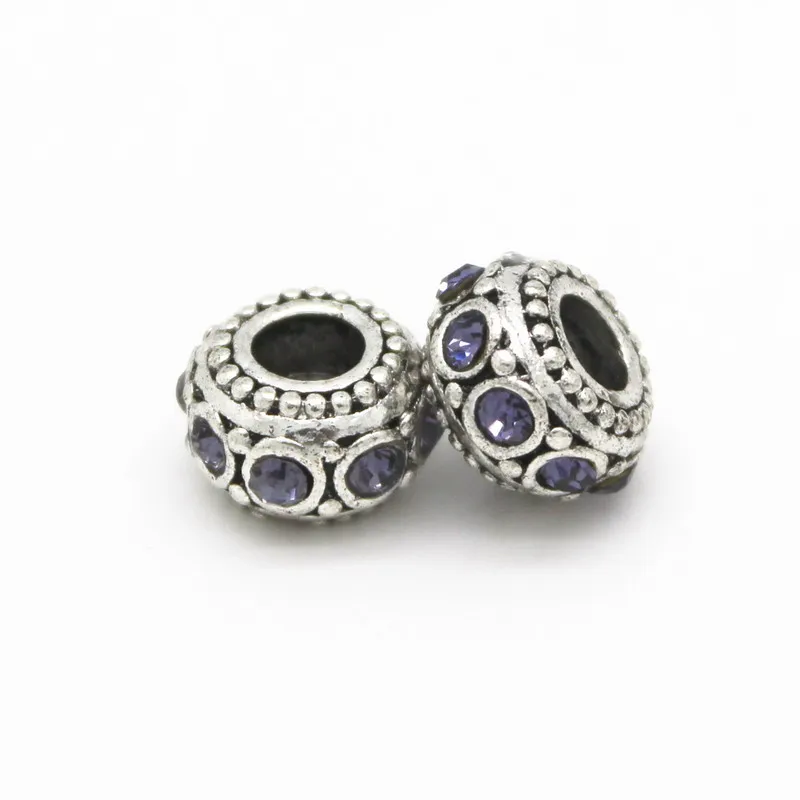 Бесплатная доставка 1 шт. Серебряная бусина с леской из кристаллов