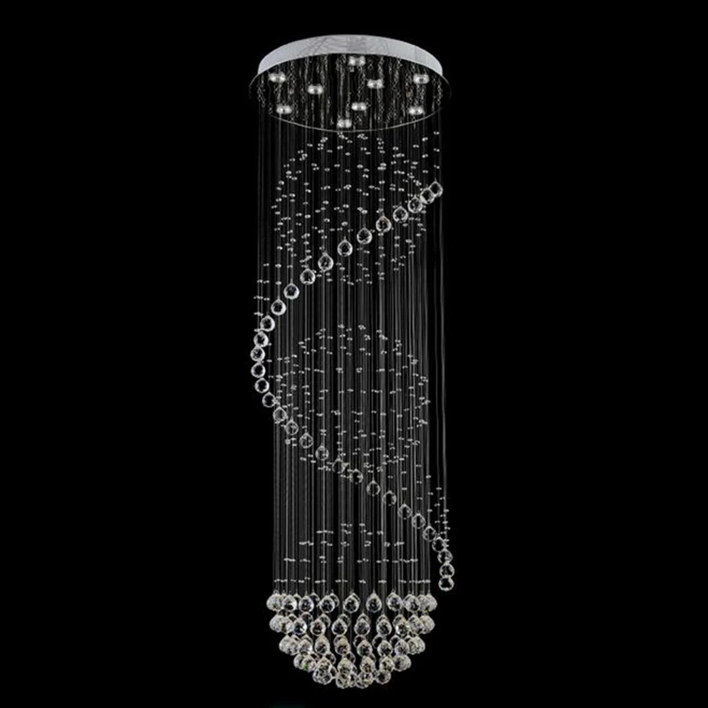 売却 現代の大型 Led スパイラル屋内ホテル K9 クリスタルシャンデリアライト器具階段階段シャンデリアランプ照明