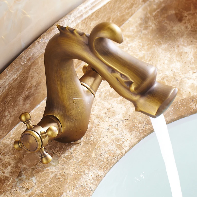 Бесплатная доставка Кран для ванной комнаты в стиле дракона, античная бронза, латунь, смеситель для ванны, раковины, унитаза DONA4022.