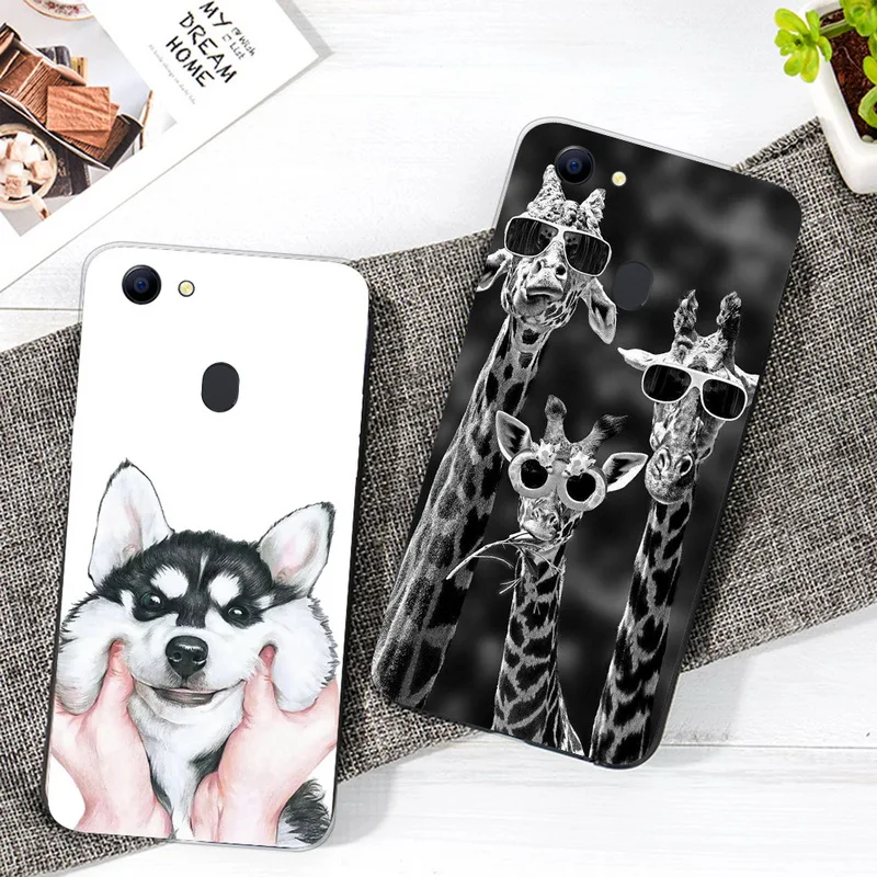Чехол для телефона OPPO F5 мягкий силиконовый чехол из ТПУ с рисунком кота и цветка f