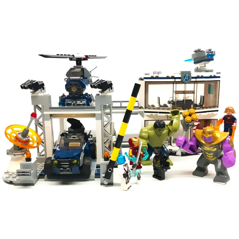 Супер герои модель строительные блоки чудесные The Outriders Attack War Machine Avengerss Ultimate Quinjet