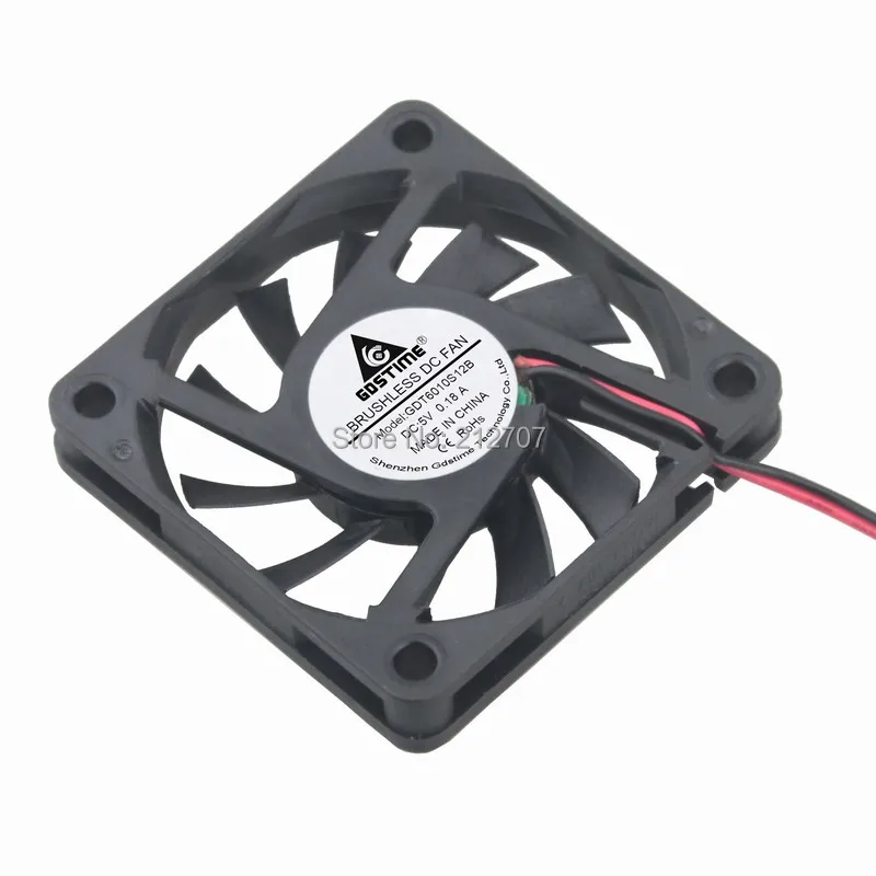 1 шт. Gdstime DC 5 в 60 мм 6010 60x60x10 6 см 2 контактный Бесщеточный Охлаждающий вентилятор|cooler
