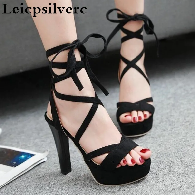 

Summer European and American sexy hollowed table fish mouth high heel women shoes 11CM super high heel strap women sandals