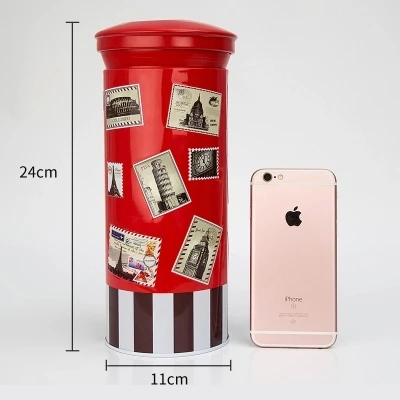 Back To School Gift Extra Large Tinplate Children's Piggy Bank British Postbox Home Decoration | Дом и сад