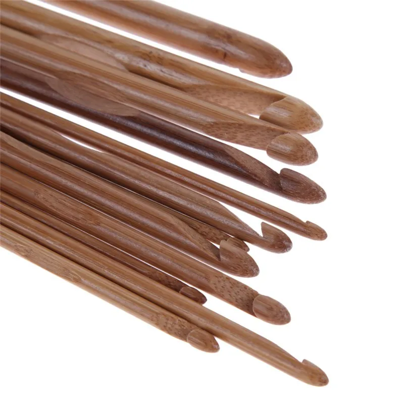 2017 новейшие 20 шт бамбуковые крючки для вязания крючком набор спиц с чехлом|bamboo