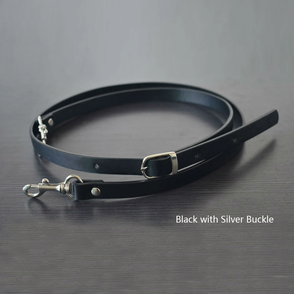 135CM Adjustable Leather Strap Handbag Shoulder Bag Belts Handmade Replacement Gold Buckle Bag Parts Accessories  Black
