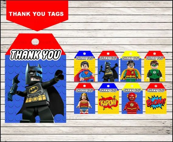 Супергероев Lego брелок металлический Спасибо Теги подарочные сувениры день