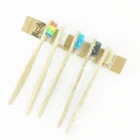 50 шт.лот Экологичная бамбуковая щетка, Бамбуковая зубная щетка, деревянная зубная щетка, мягкая щетина, натуральное Экологичное бамбуковое волокно