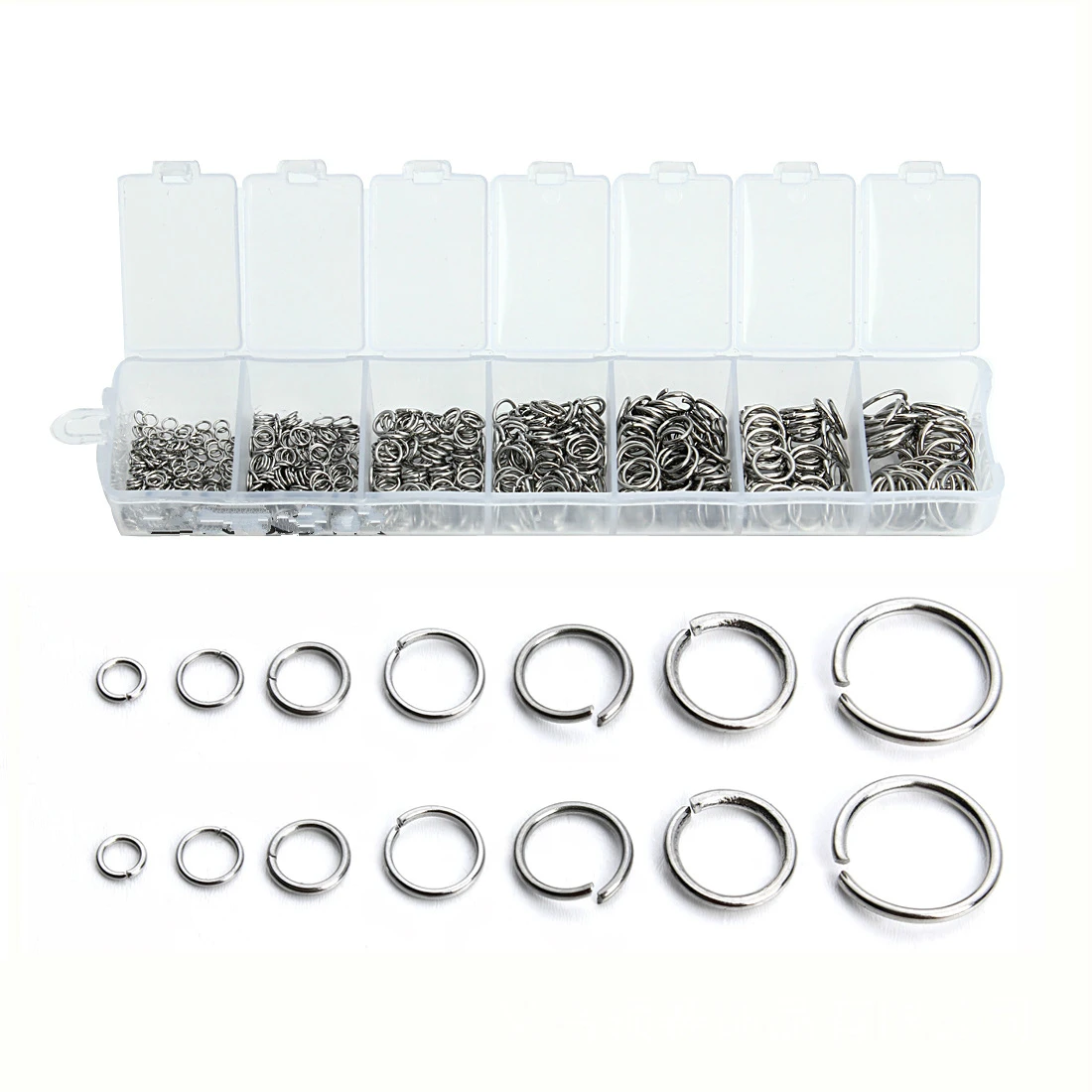 

770PCs Stainless Steel Closed Jump Rings Mixed Size DIY Jewelry Making Findings Components with Box 3mm 4mm 5mm 6mm 7mm 8mm 10mm