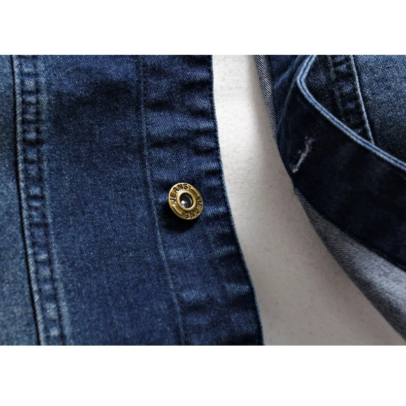 2017 Новое поступление Для мужчин джинсовая рубашка модные отложной воротник