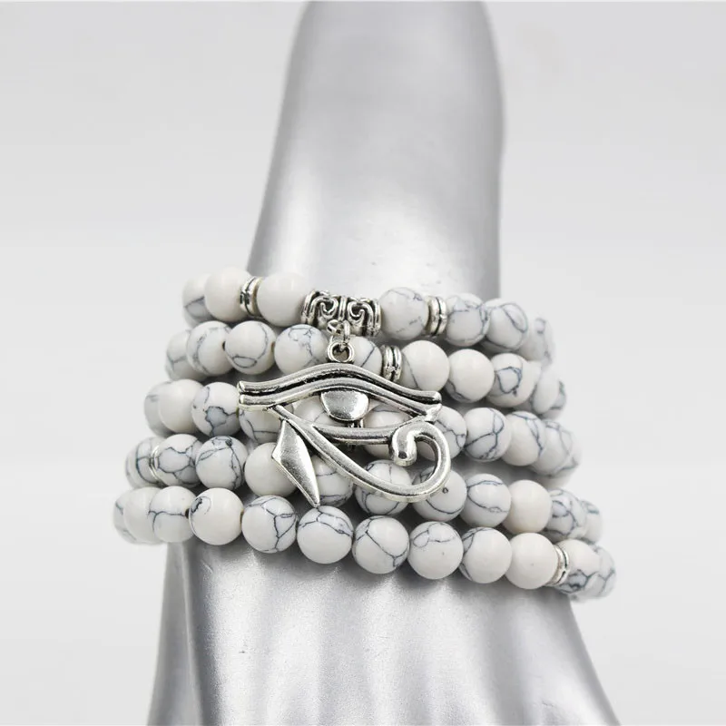 Модный подвесной браслет NADEEM 108 шт. Mala Howlite камень бисер глаза ожерелье Yogi