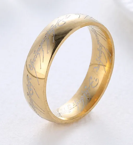 lord ring gold Кольцо для пары из нержавеющей стали с королевой - Цвет основного камня: lord ring gold