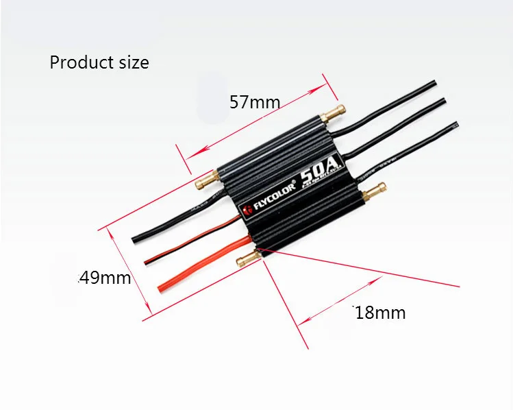 1 шт. Flycolor 50A 70A 90A 120A 150A бесщеточный ESC 2-6S RC лодки водонепроницаемые с BEC/система водяного охлаждения для струи