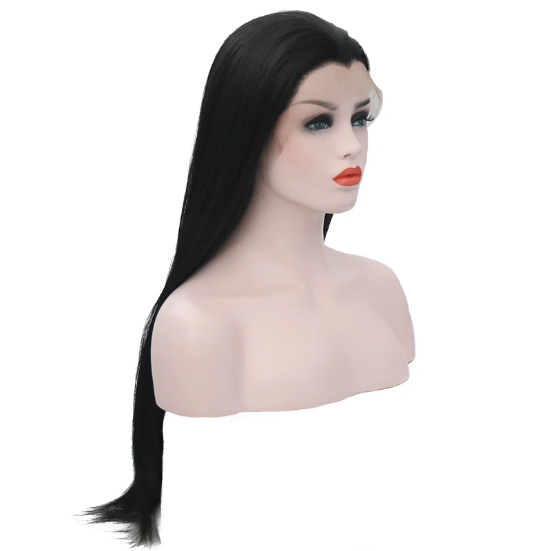 Длинный шелковистый прямой черный синтетический парик JOY & BEAUTY 22 28 дюймов