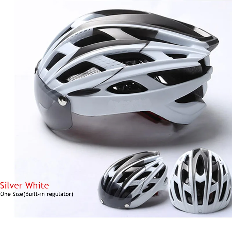 silver white Велосипедный шлем для мужчин и женщин для велоспорта защитные шапки, шлем ультралегкий MTB дорожный горный велосипед ветрозащитные шлемы дышащие - Цвет: silver white