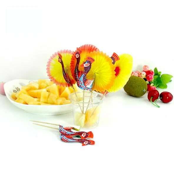 

New 2000pcs Random Color paper Food Fruit Sticks Fork Buffet Cupcake Toppers Cocktail Wedding Festival Party Decor