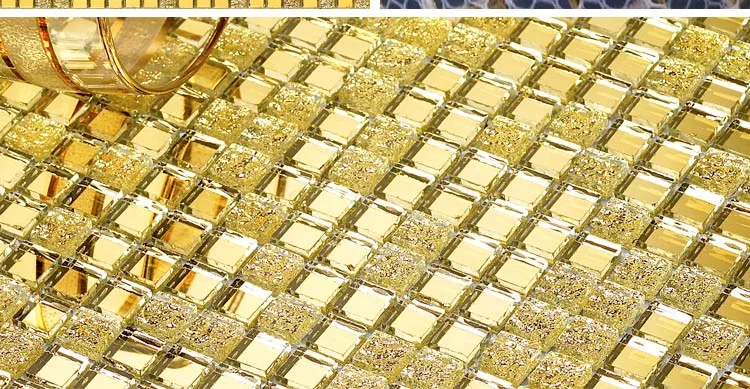 Маленькая квадратная Золотая зеркальная стеклянная мозаичная плитка, винный шкаф, декор для магазина, рамка для ворот, Настенная Наклейка для зала, уличная плитка