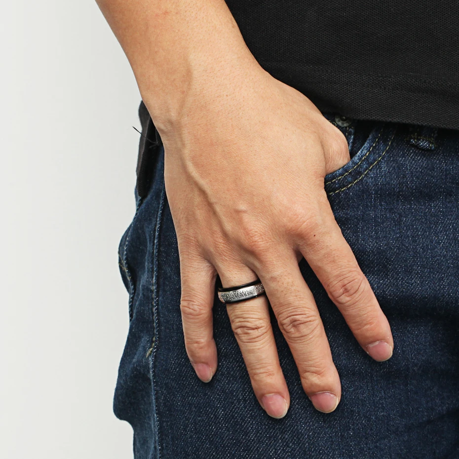 Новинка 2019 модное магнитное мужское кольцо RainSo из гематита черное нержавеющей