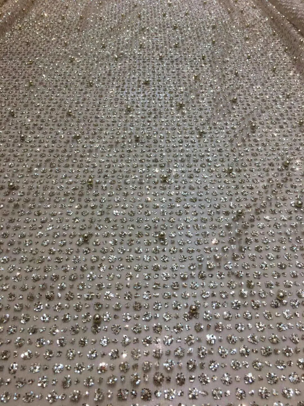 Shinning glued glitter Embroidery African Nigerian Guipure Lace Fabric with high quality beads | Дом и сад