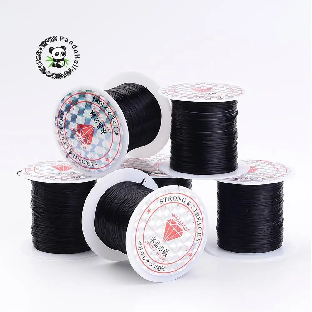 

Black Stretch Elastic Fibre Beading Wire DIY Wires for bracelet Necklace making 0.8mm 10m/roll 25rolls/bag