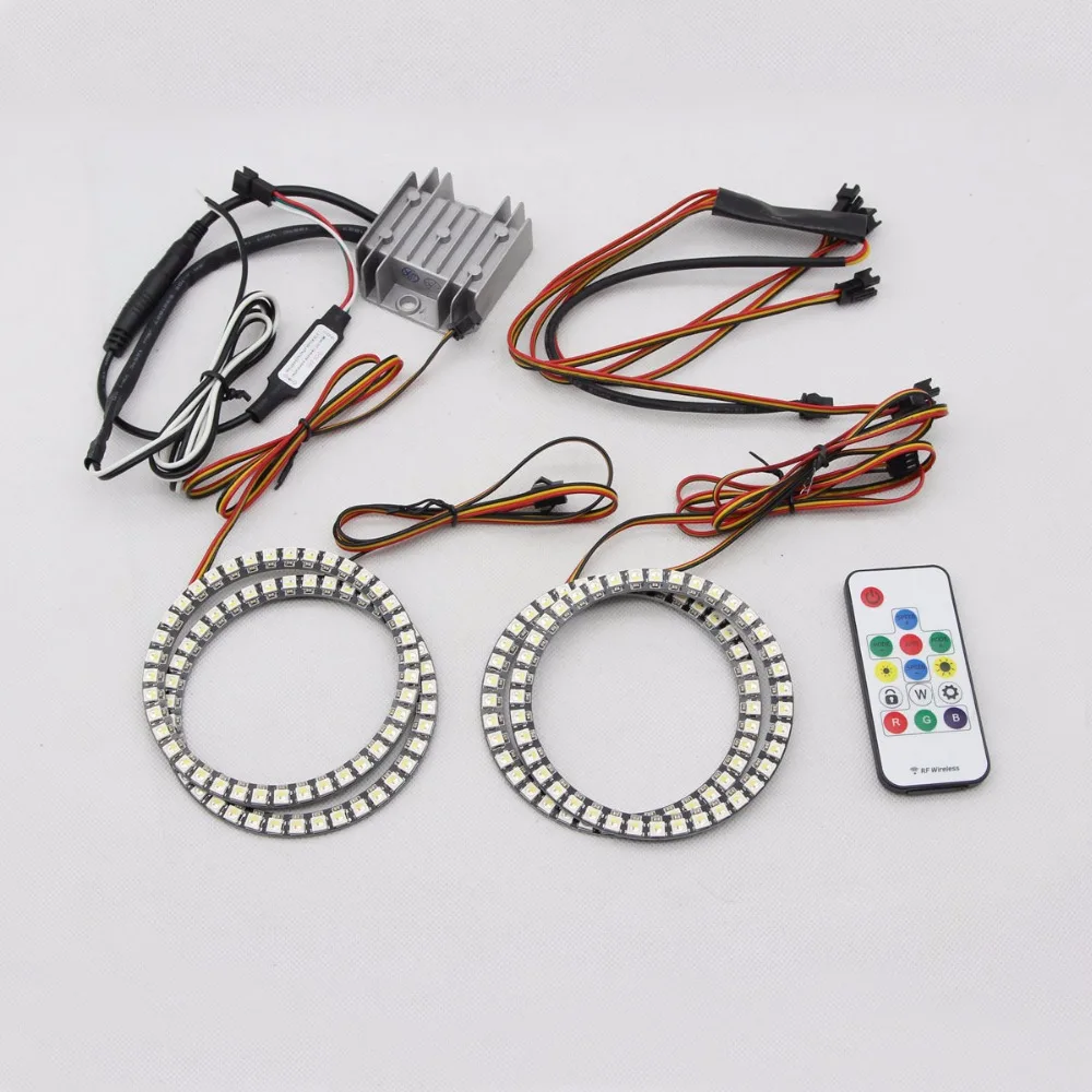RGBW ангельские глазки вращающиеся огни DRL LED Rolling Light многоцветный беспроводной
