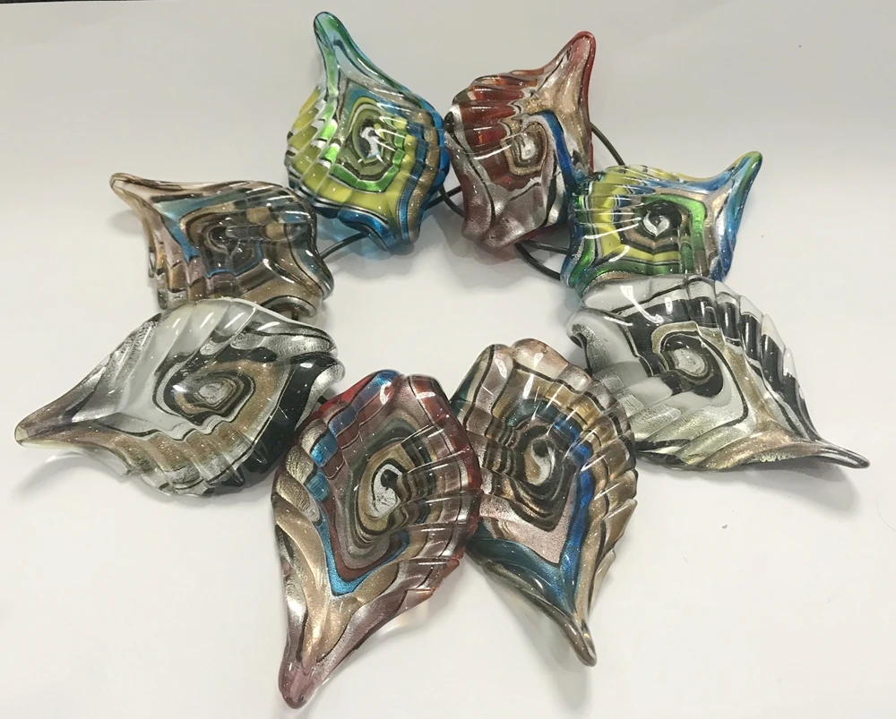 8 pcs/lot Mixed Color Unique Lampwork Murano Art Glass Charms Pendant Necklace for men womens Gif | Украшения и аксессуары