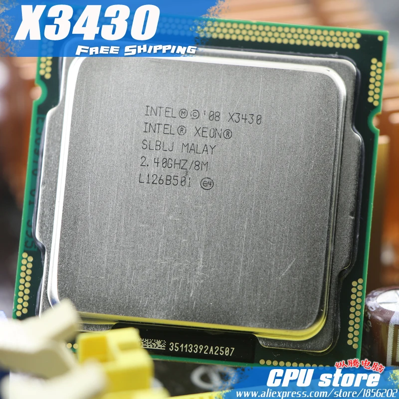 Процессор Intel Xeon X3430 2 4 ГГц/LGA1156/8 Мб/четырехъядерный/бесплатная доставка