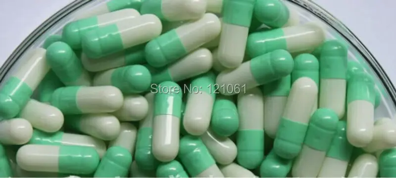 3 #500 шт! Светло зеленые белые твердые желатиновые пустые капсулы Размер