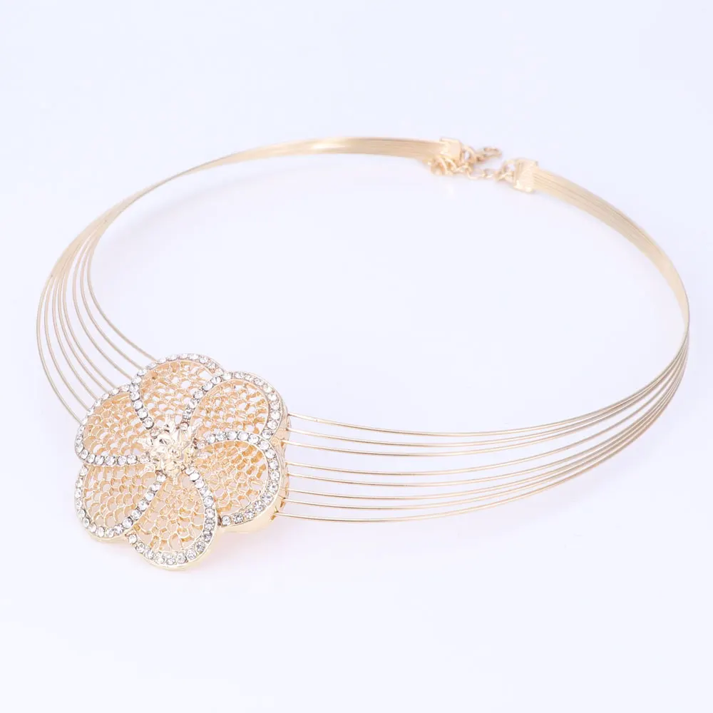 Дубай золотые ювелирные наборы нигерийские Свадебные африканские бусы Кристалл