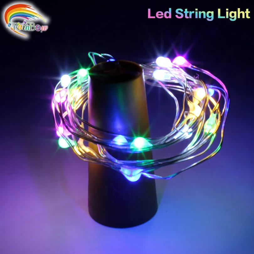 Ip65 2 м 20LED Медный провод строка свет с бутылкой Фиксаторы для Стекло Craft бутылка