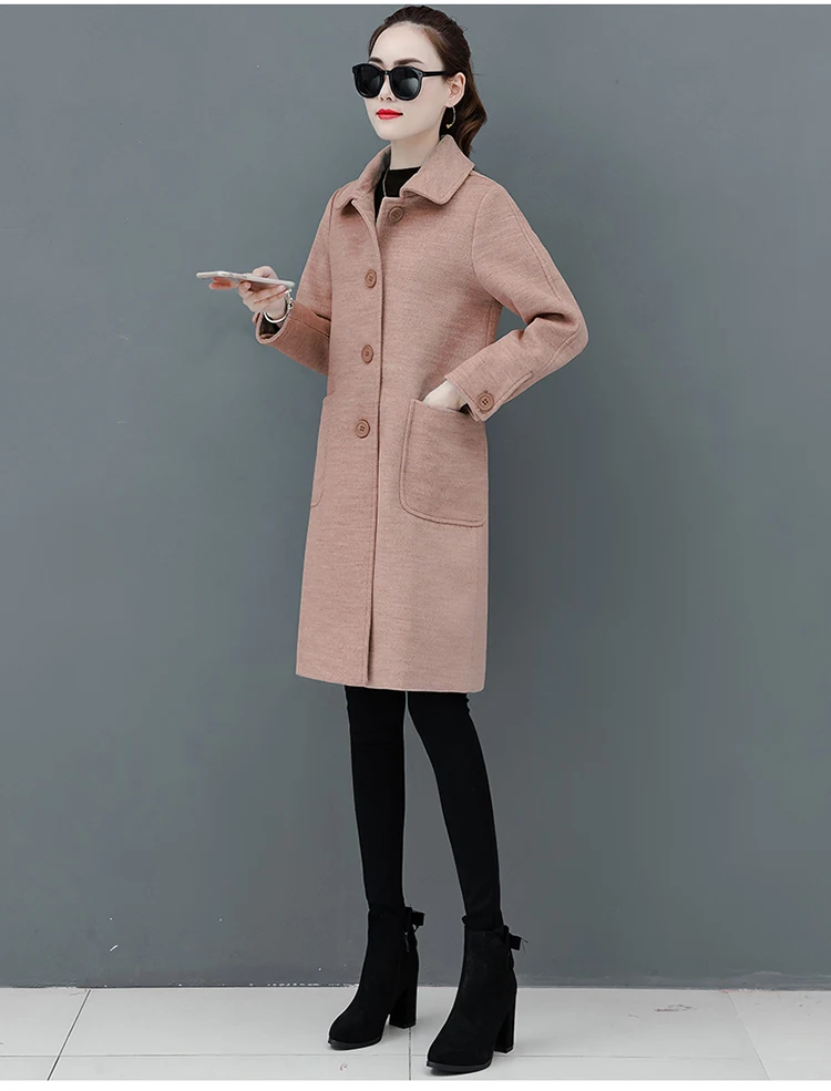 Хит продаж 2019 шерстяное пальто Женская весенне-осенняя Новая корейская модная