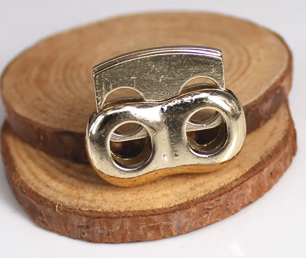 Золотой тон металлическая пробка тумблер Пряжка веревка зажим шнура Замки