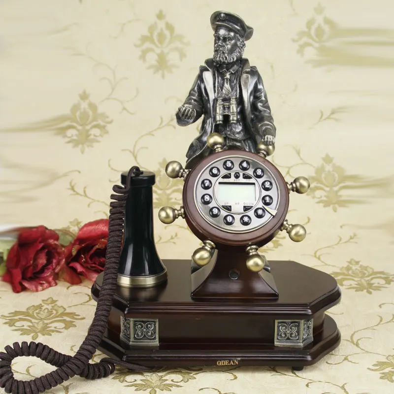 Villa creative European antique telephones landline home phone telephone vintage Code of imported oak Обустройство дома