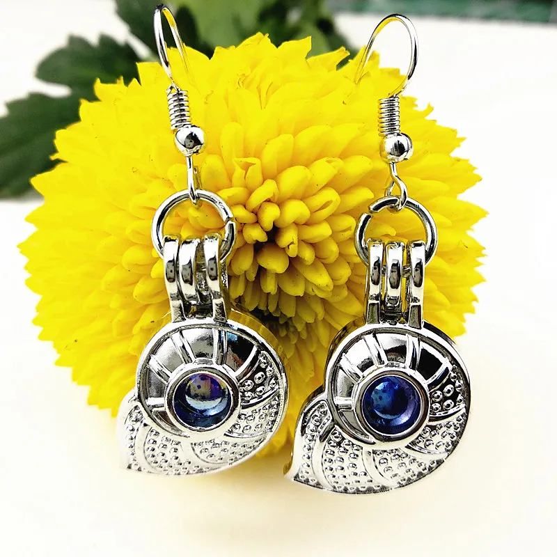 

1pais Angel, Horse, Mermaid Ethnic style Dangle Earrings Bead Perfume Essential Oil Diffuser Cage Locket Drop Earring for women