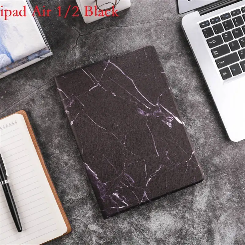 Air 1 2 Black Новинка, для iPad Air 2, iPad,, 9,7, чехол, умный, ПУ, мраморный, ударопрочный, подставка для iPad 2, 3, 4, Air 1, 2, mini, 1, 2, 3, 4, чехол, 7,9 дюймов - Цвет: Air 1 2 Black