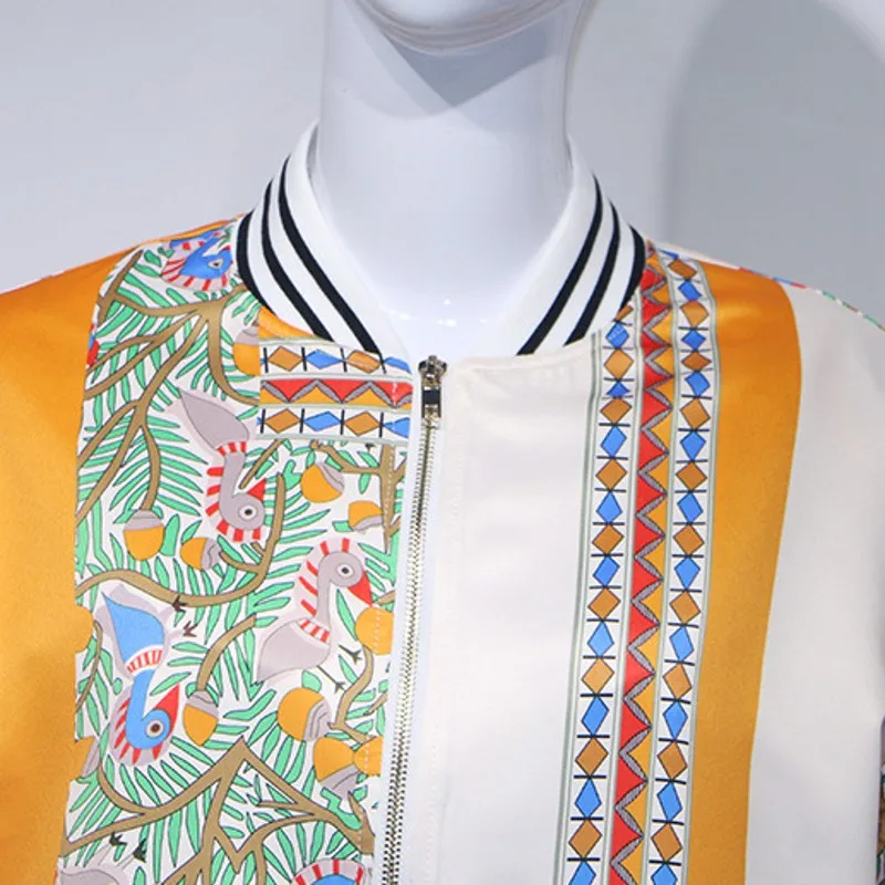 

Folk Style Butterfly Sleeve Ruffle Ankle-Length Women Dress Vintage Print Vogue Vest Long Dress Printing Zipper Fly Jacket