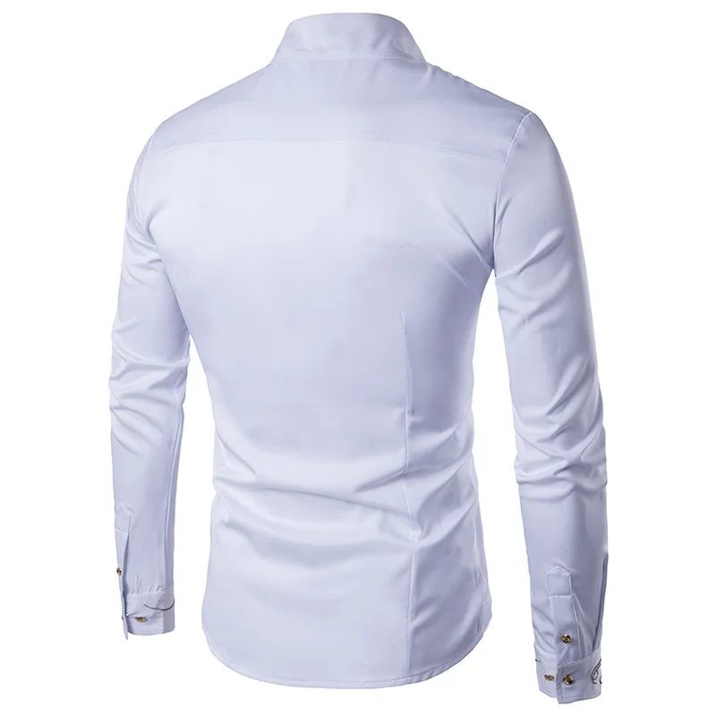 2018 Spring Autumn Solid Casual Men Shirts Long Sleeve Turn Down Collar Hot Sale New Brand Lr232 | Мужская одежда