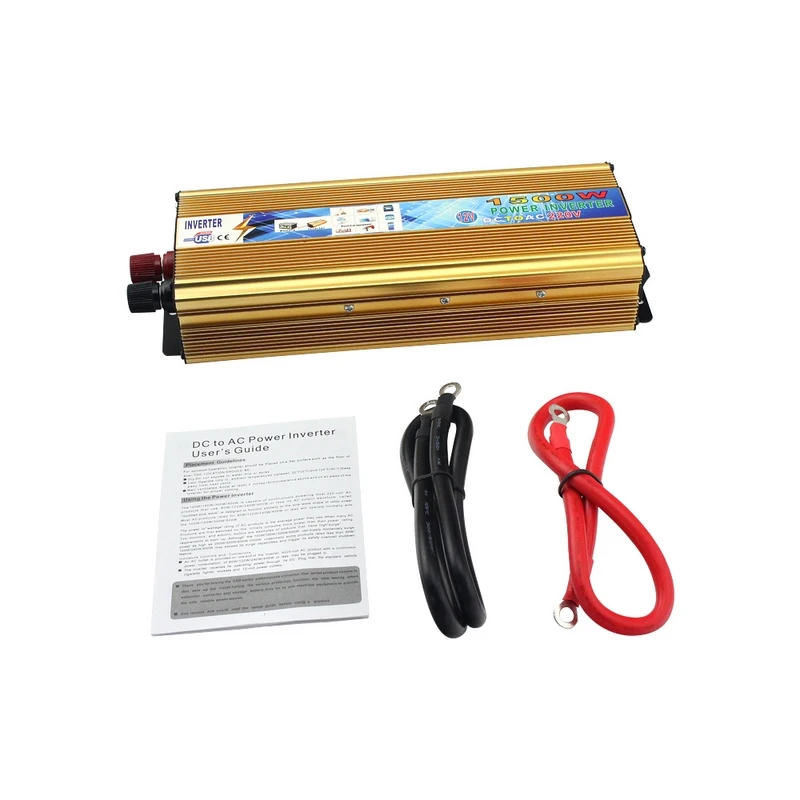Золото 1500 Вт AC/DC 12V AC 220 Автомобильный инвертор Питание переключатель бортовой