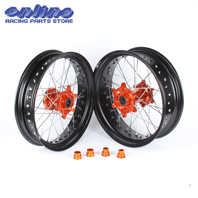3 5/5 0*17 &quotSupermoto для колеса оранжевый обод ступицы SX MXC XC GS SXS EXCF SXSF XCG EXC XCW 125 150 200 250 350