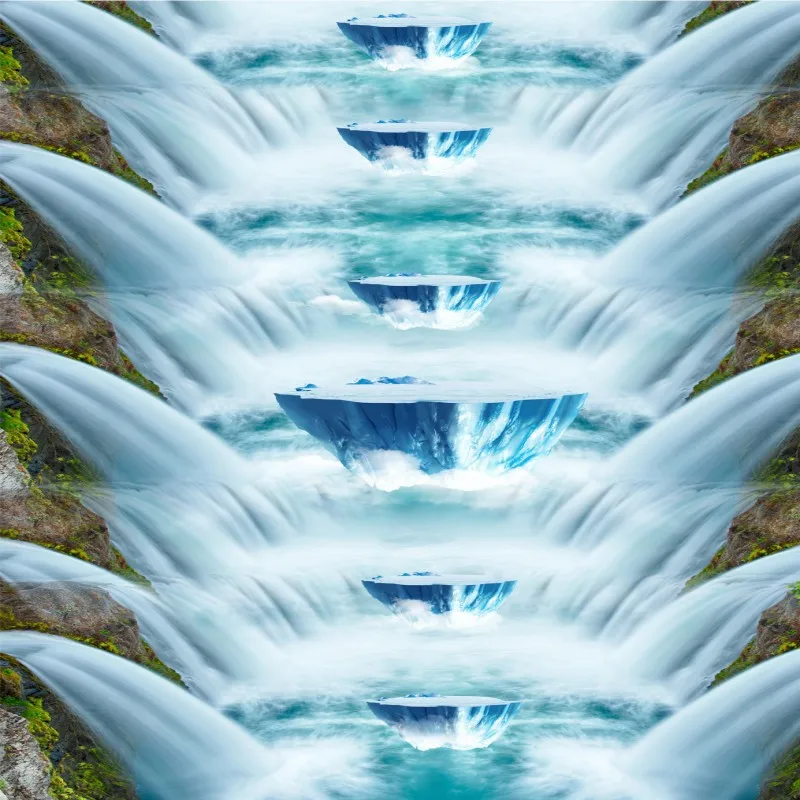 

Free Shipping Waterfall 3D floor painting thickened bathroom bedroom living room kitchen restaurant flooring mural