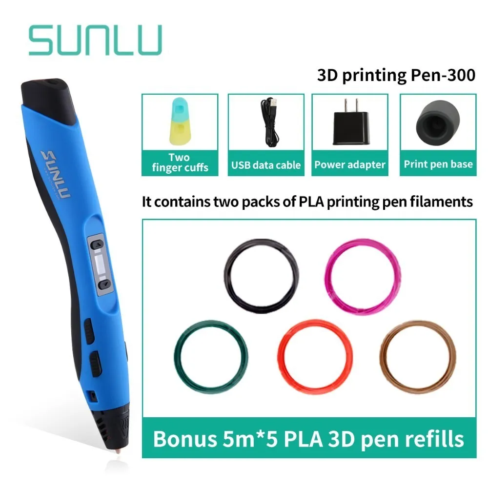 Набор ручек для 3d-печати SUNLU SL-300 детская 3d-ручка рисования с поддержкой