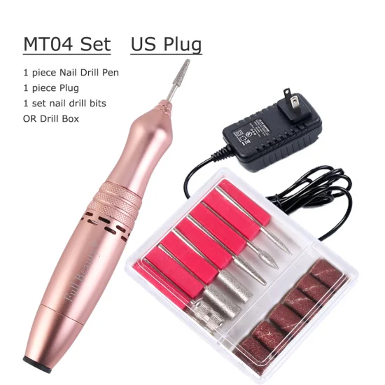 MT04-US-OR Drill Box STZ 20000 ОБ/мин, электрическая дрель для ногтей, набор ручек, маникюрный станок, фреза, Полировочная, шлифовальная машинка, инструмент для педикюра, оборудование для дизайна ногтей MT04 - Цвет: MT04-US-OR Drill Box