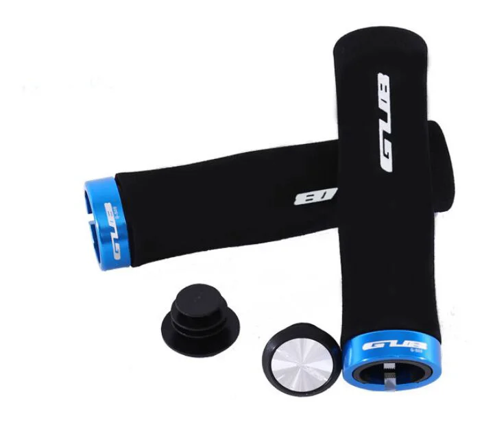 Black-Blue GUB велосипедные ручки велосипедная ручка с замком для MTB дорожный руль замок алюминиевый сплав+ губка части 85 г - Цвет: Black-Blue